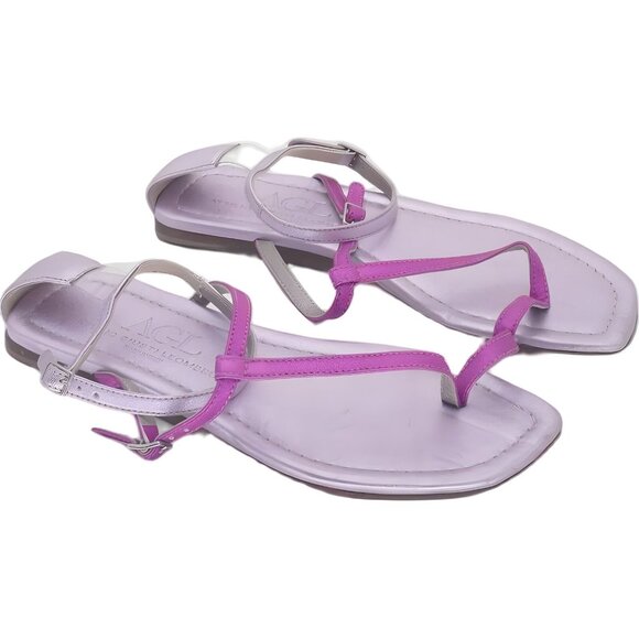AGL Women's Italian Strap Flat Sandals - Pink EU 37 US 6.5 - Picture 4 of 6